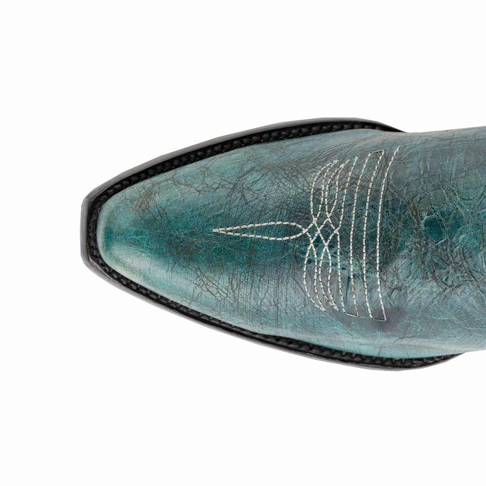 Stacked Heel Technology Molly Embroidered Snip Toe Zippered Cowboy Booties