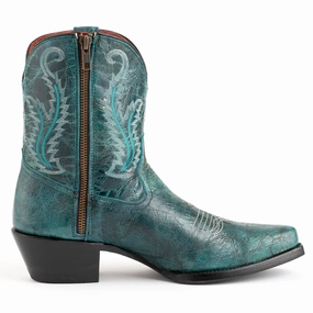 anti - slip Molly Embroidered Snip Toe Zippered Cowboy Booties