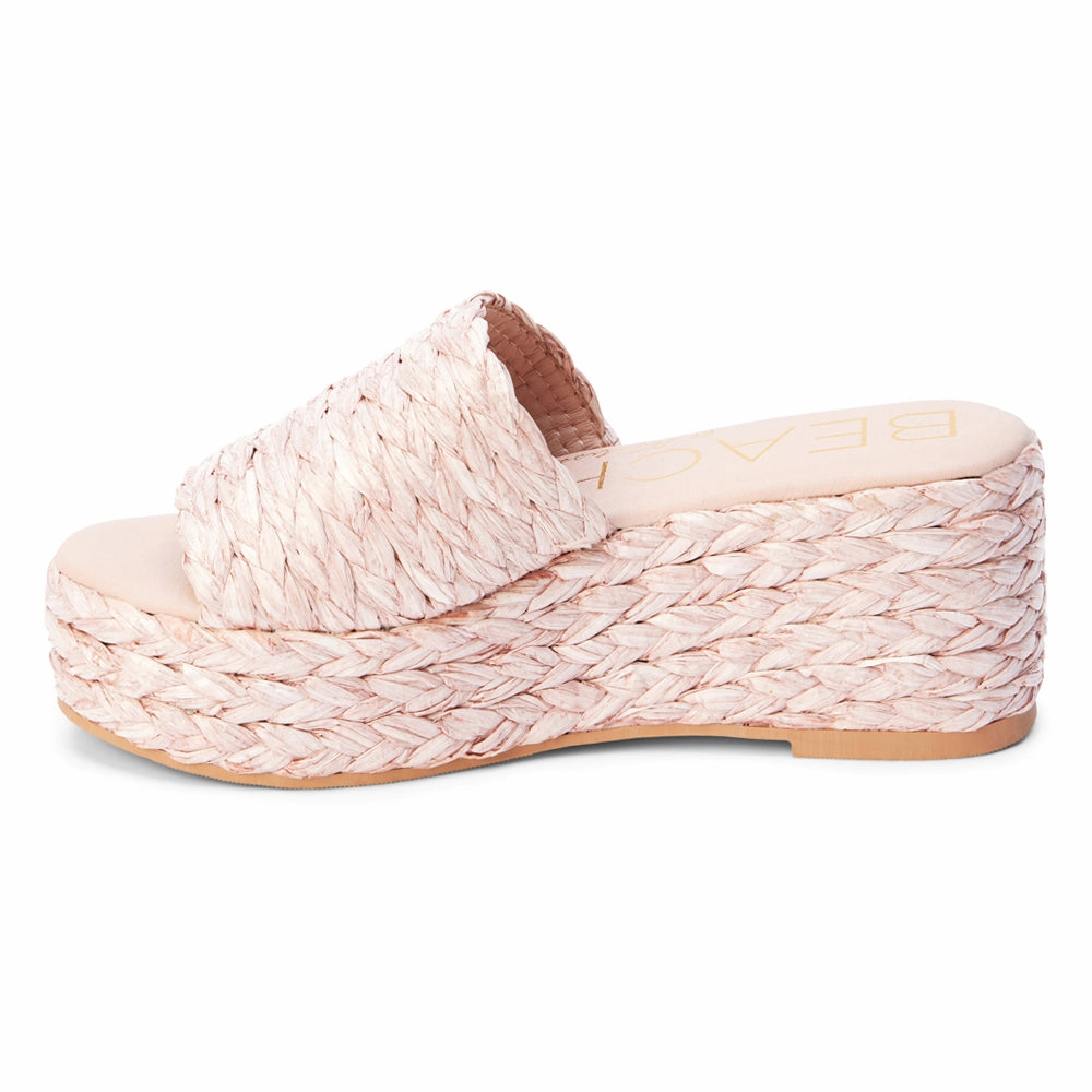 Vegan Material Construction Peony Platform Espadrille Sandals