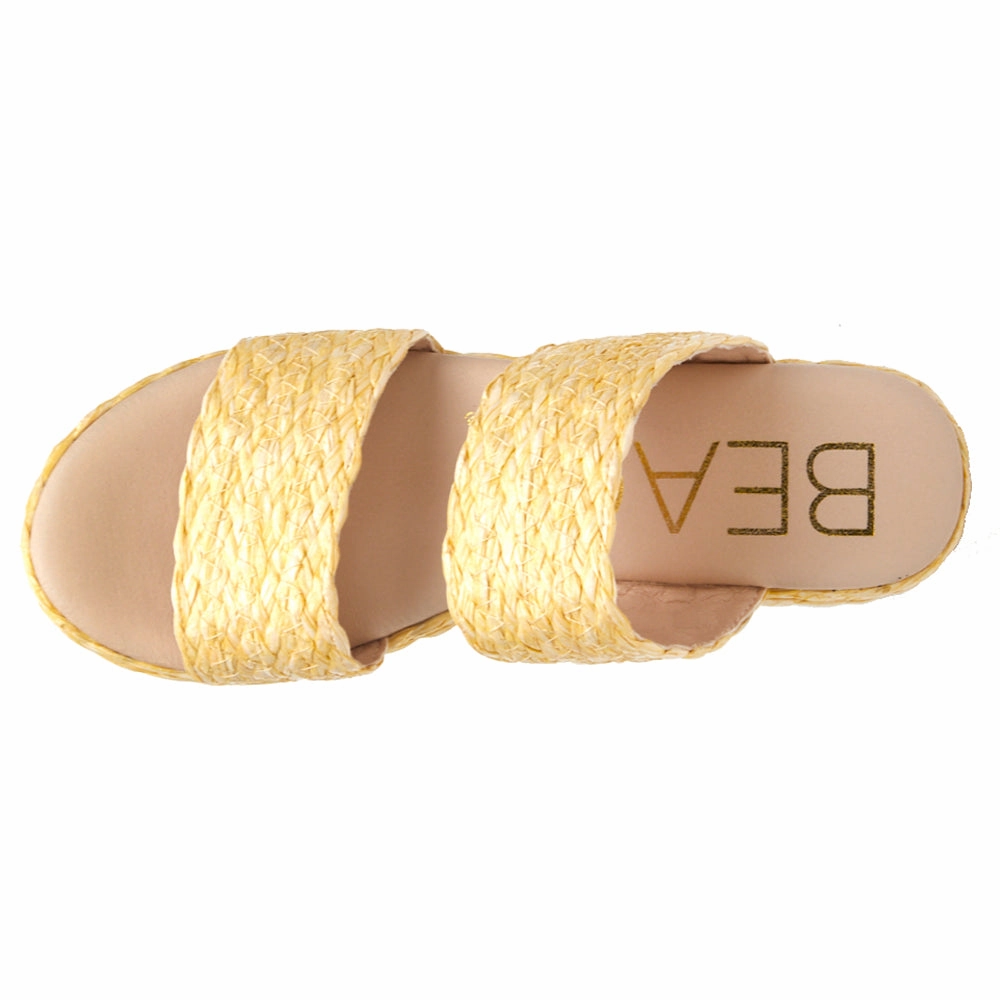 Ocean Ave Platform Block Heel Espadrille Sandals Horizontal Stability Bar