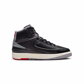 Abrasion Proof Outsole Kid's Air Jordan 2 'Black Cement'