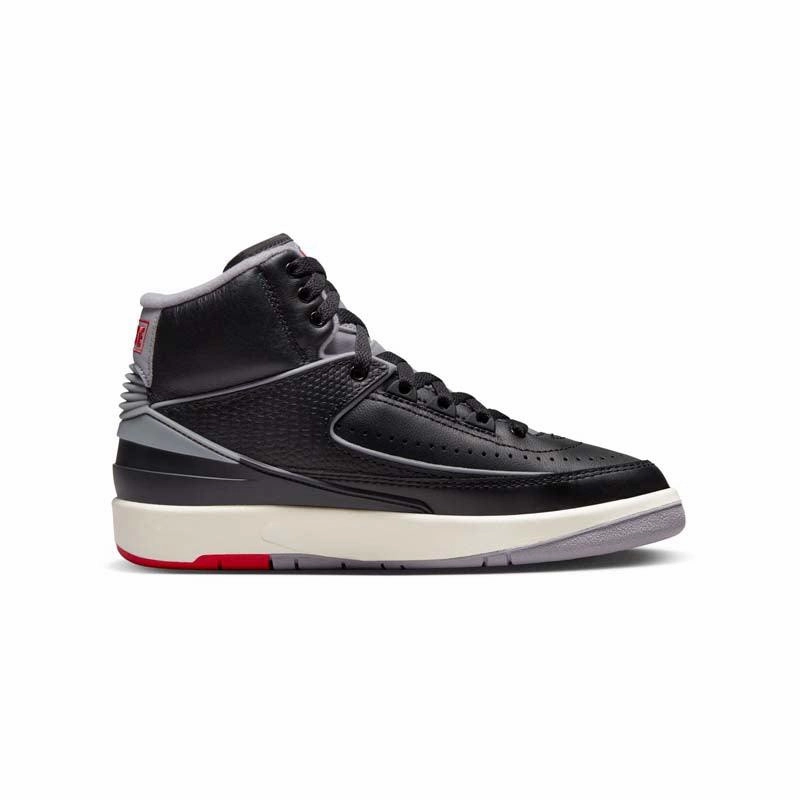 Abrasion Proof Outsole Kid's Air Jordan 2 'Black Cement'