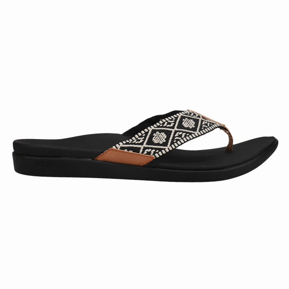 Modern Cushioning Black Ortho Woven Flip Flops