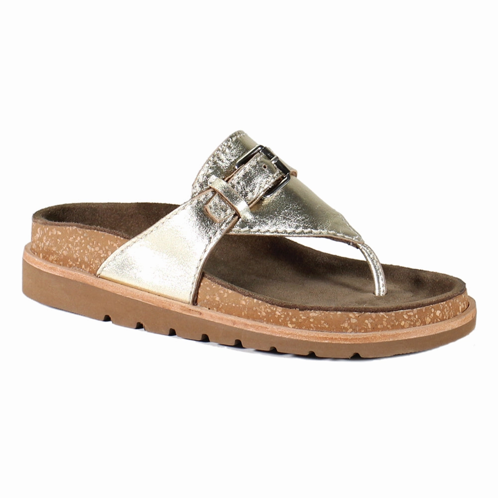 Beat Drop Metallic T-Strap Sandals evening