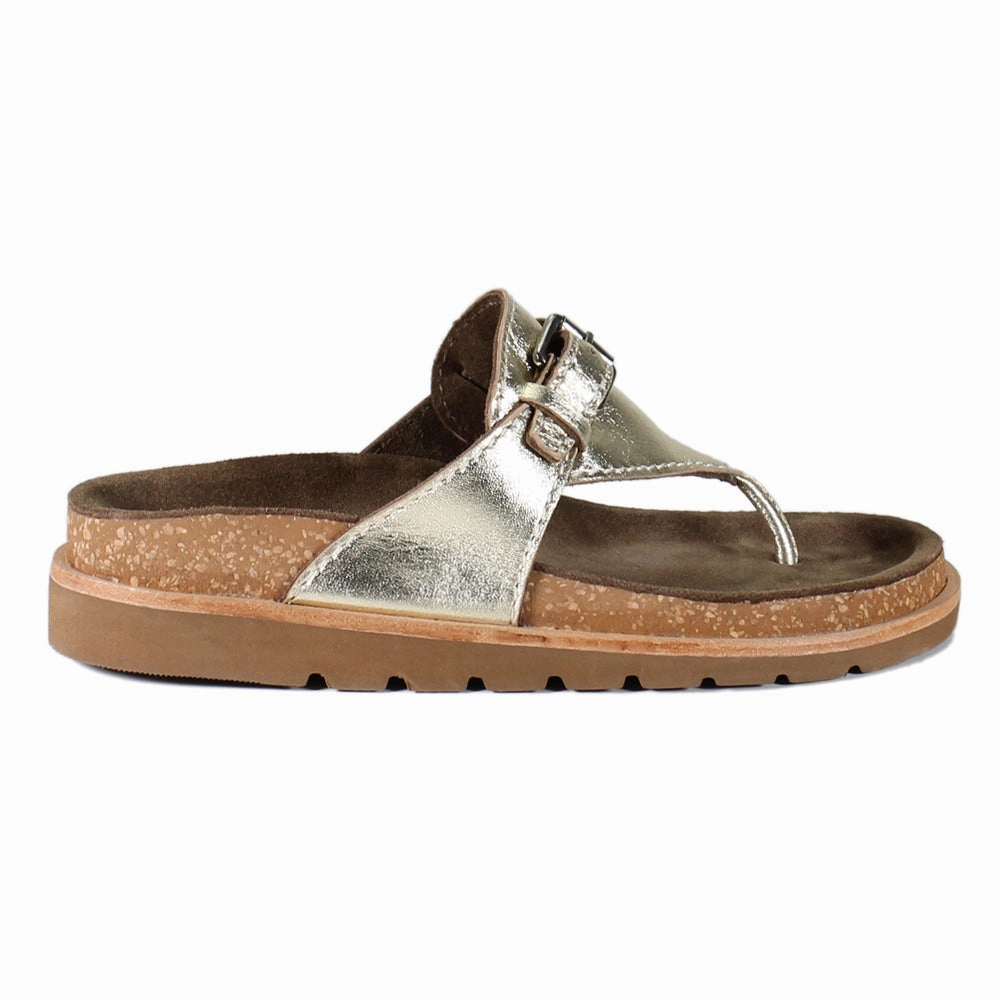 Beat Drop Metallic T-Strap Sandals Friction Reduction Design