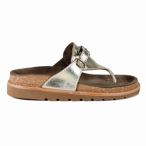 Beat Drop Metallic T-Strap Sandals Friction Reduction Design