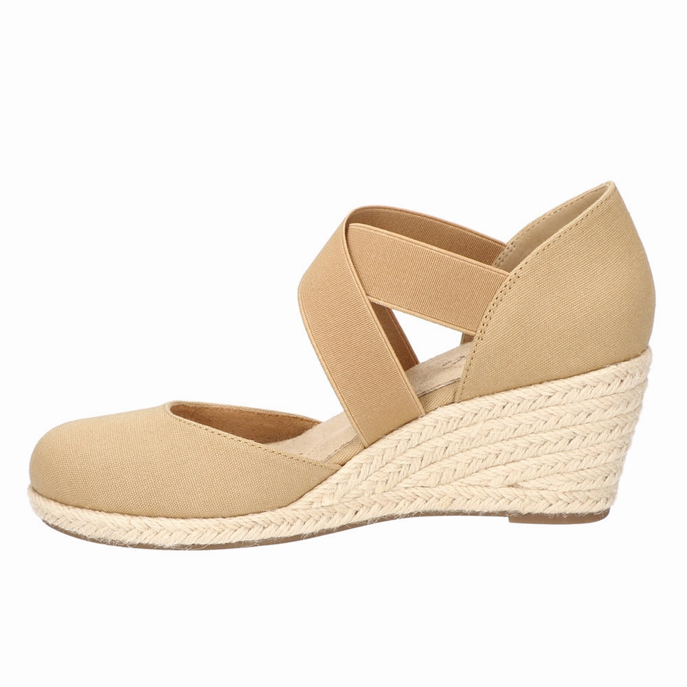 Pari Round Toe Espadrille Wedge Pumps Wear resistant Wide Footbed Option