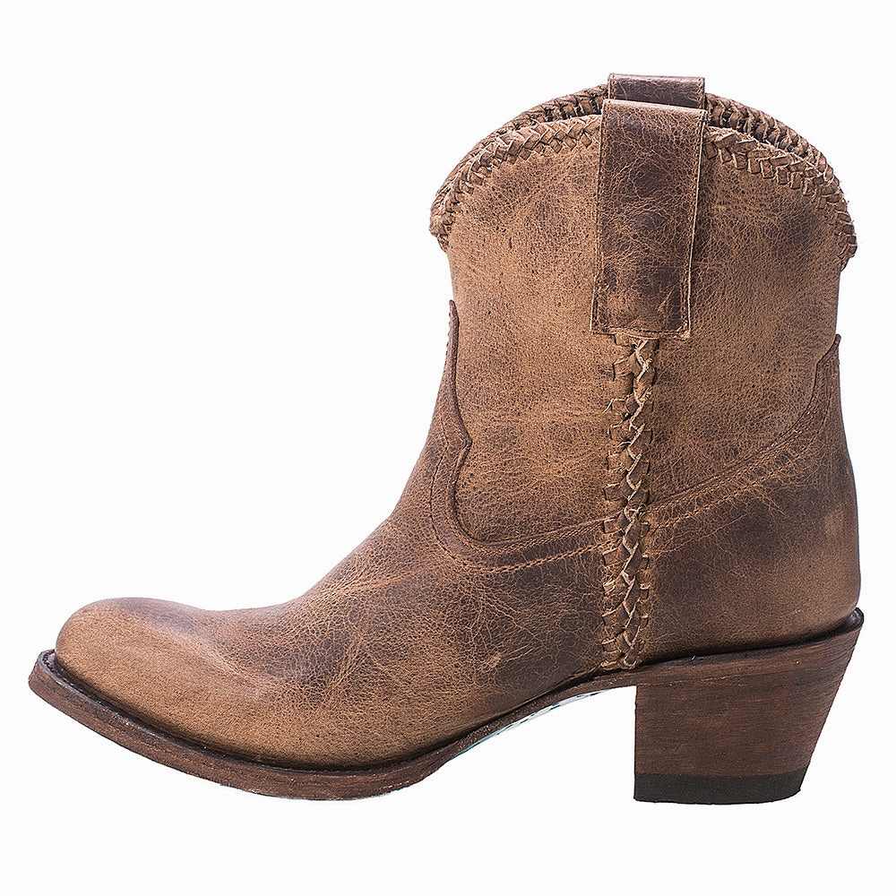 Plain Jane Braided Round Toe Cowboy Bootie anti - static