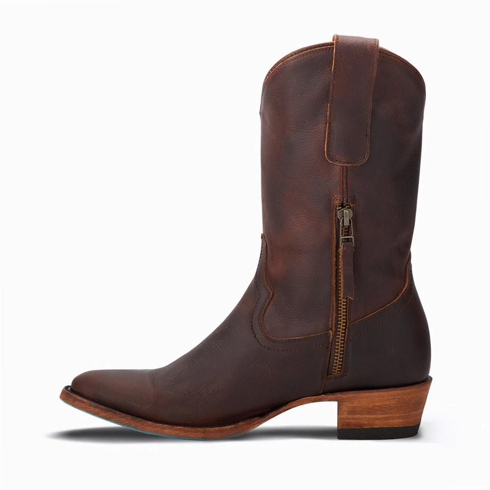 Dynamic Fit Plain Jane Round Toe Midi Cowboy Boot
