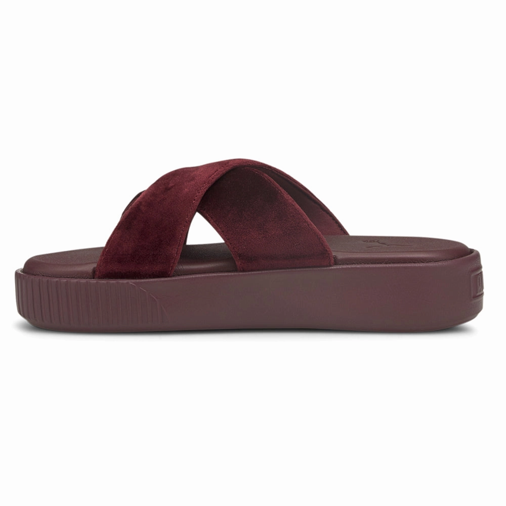 thrilling Platform Velvet Slides Sandals