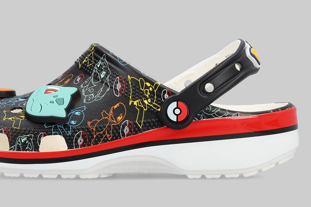 Pokemon x Crocs Print Classic Clog 'Black' No Fuss Fit Easy Poolside Wear