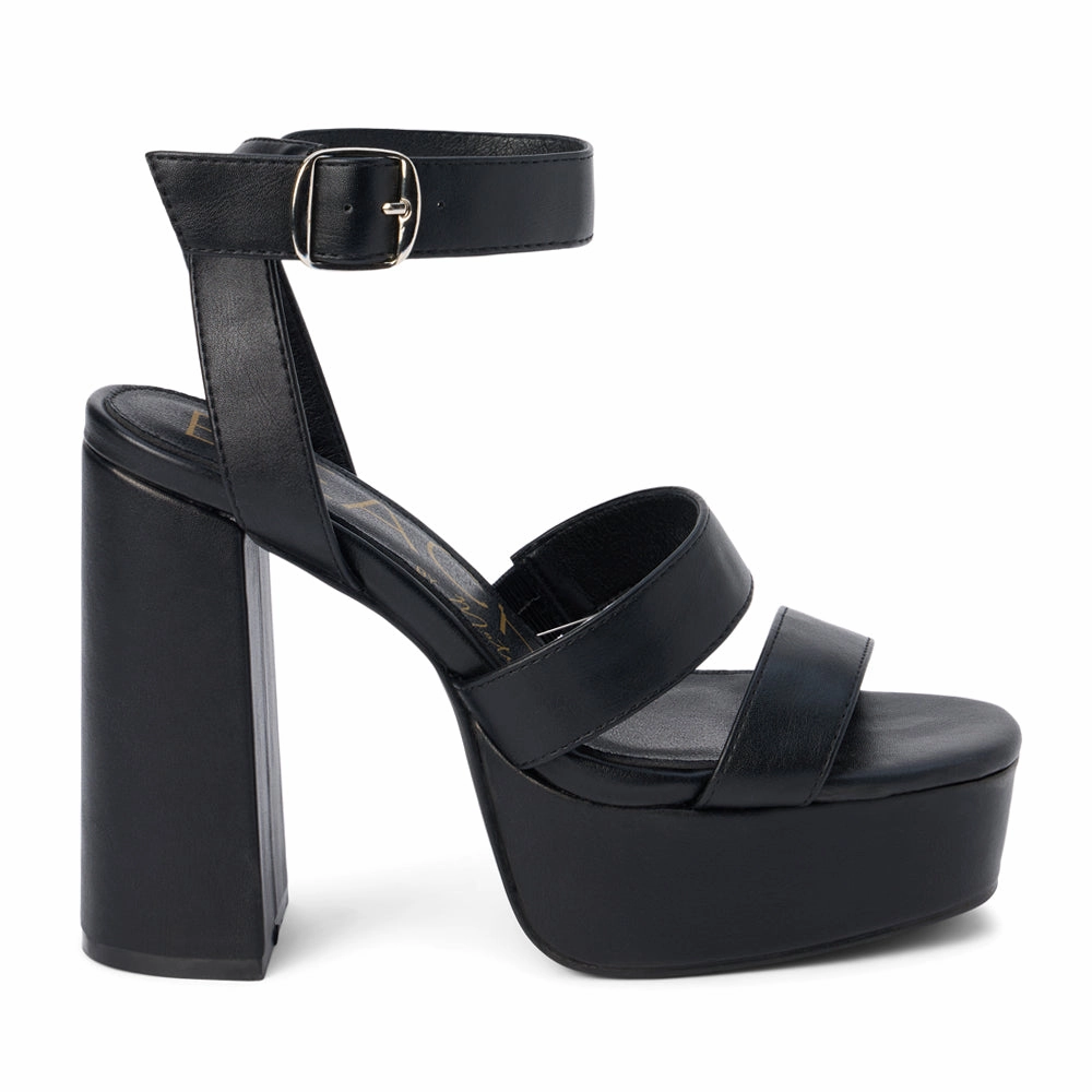 Savage Ankle Strap Block Heel Platform Sandals Modern Cushioning Thermoregulation Layer