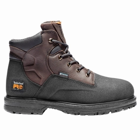 PowerWelt 6 Inch Steel Toe Waterproof Work Boots Heavy Sole Gear Heavy Duty Protection