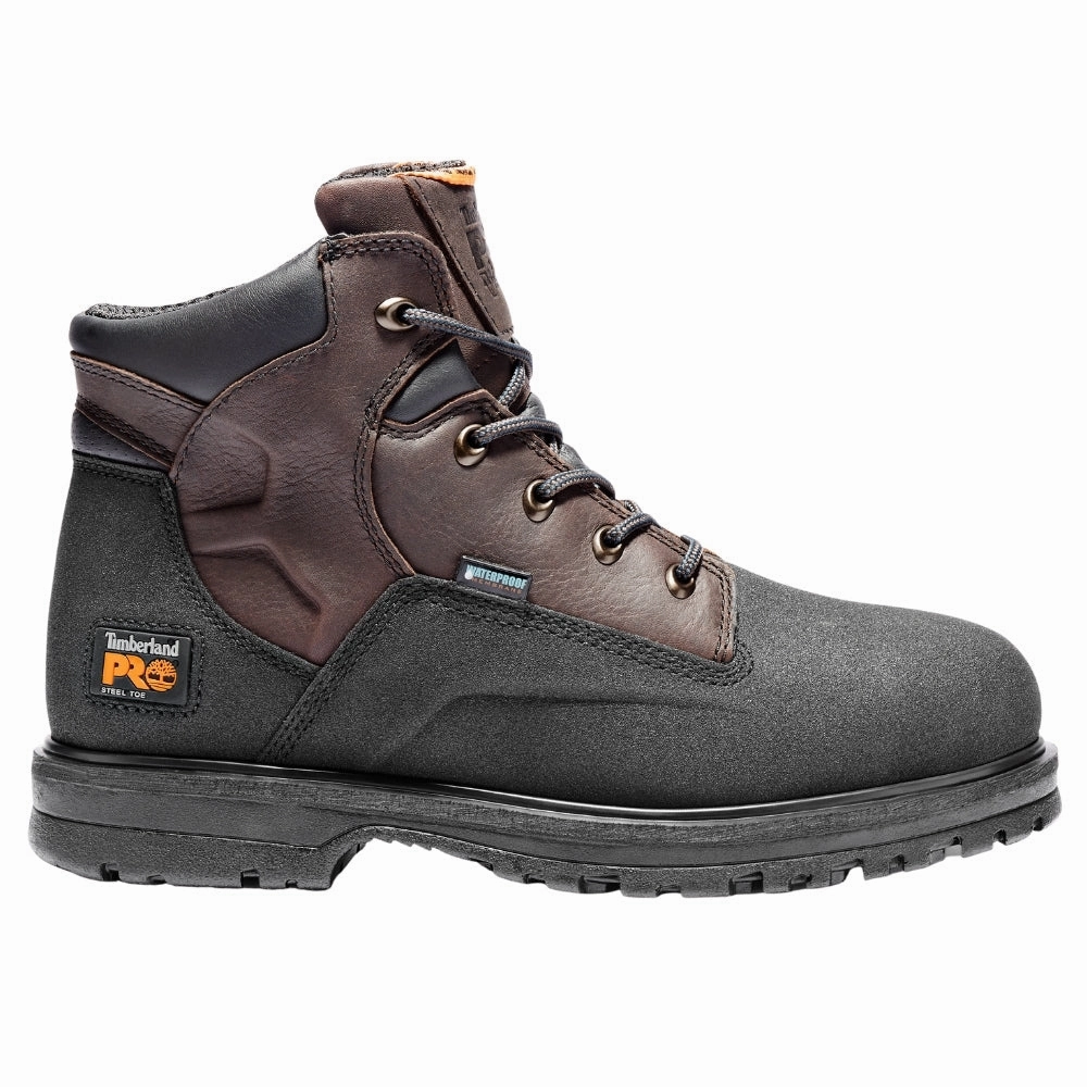 PowerWelt 6 Inch Steel Toe Waterproof Work Boots Heavy Sole Gear Heavy Duty Protection