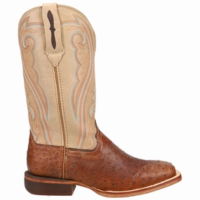 Premium Exotic Full Quill Ostrich Embroidered Square Toe Pull On Cowboy Boots Reliable stability