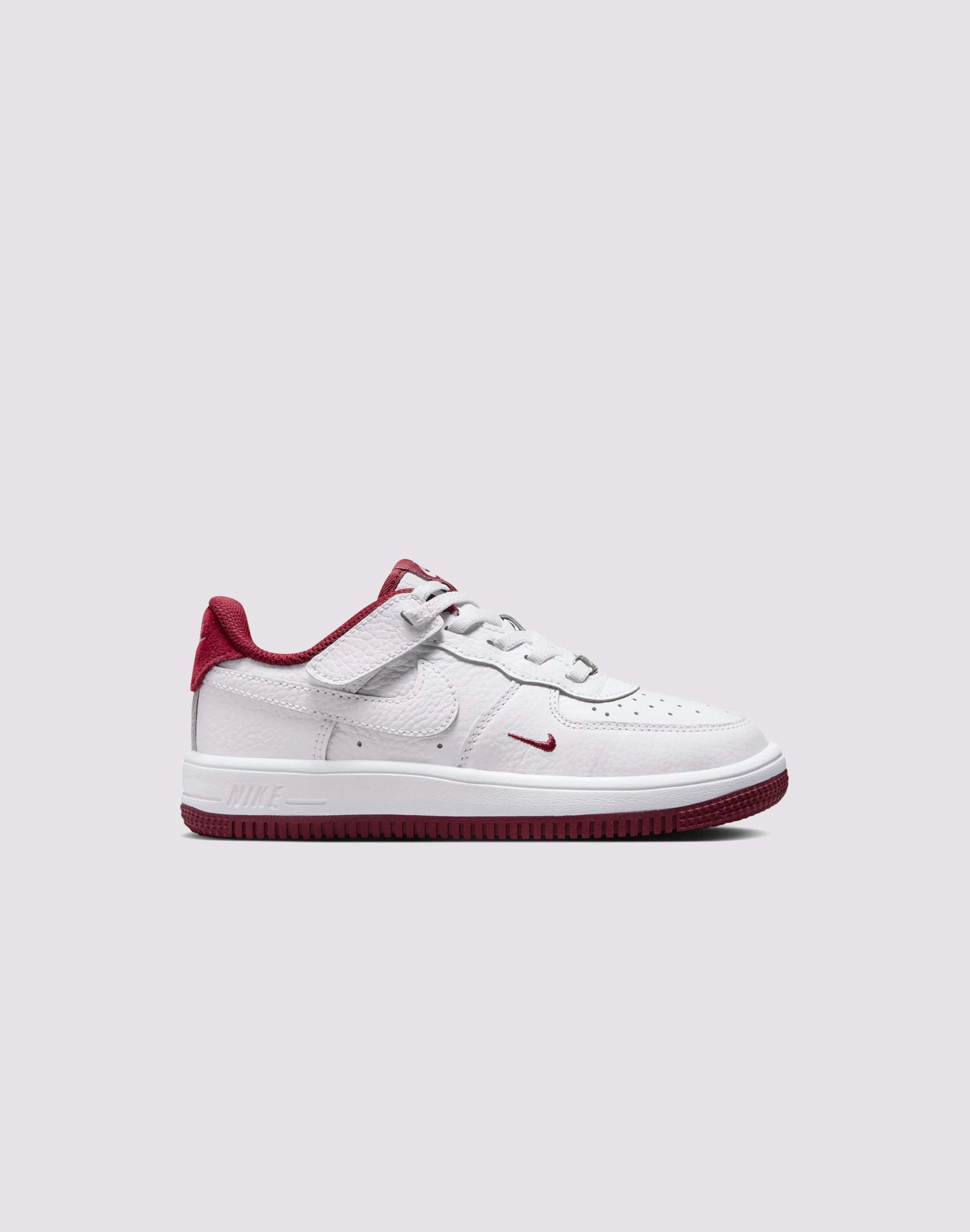 Eco Friendly Fabric Velcro Closure System Nike Air Force 1 Low EasyOn LV8 3 Preschool Boys' "White/Team Red"