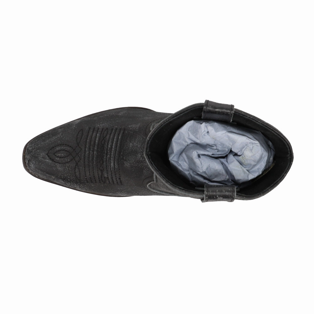 Dusty Distressed Snip Toe Cowboy Booties Anti Slip Traction Pattern Ankle Support Design