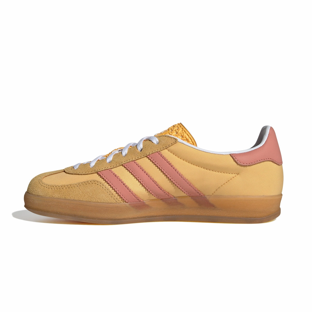 Durable outsole pattern Recycled Components Wmns Gazelle Indoor 'Yellow Pink'