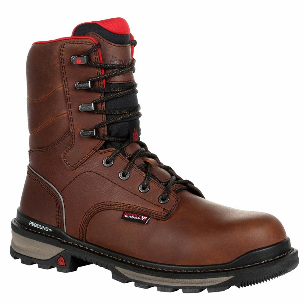 Industrial Footwear Enhanced grip Rams Horn 8 Inch Waterproof Soft Toe Work Boots