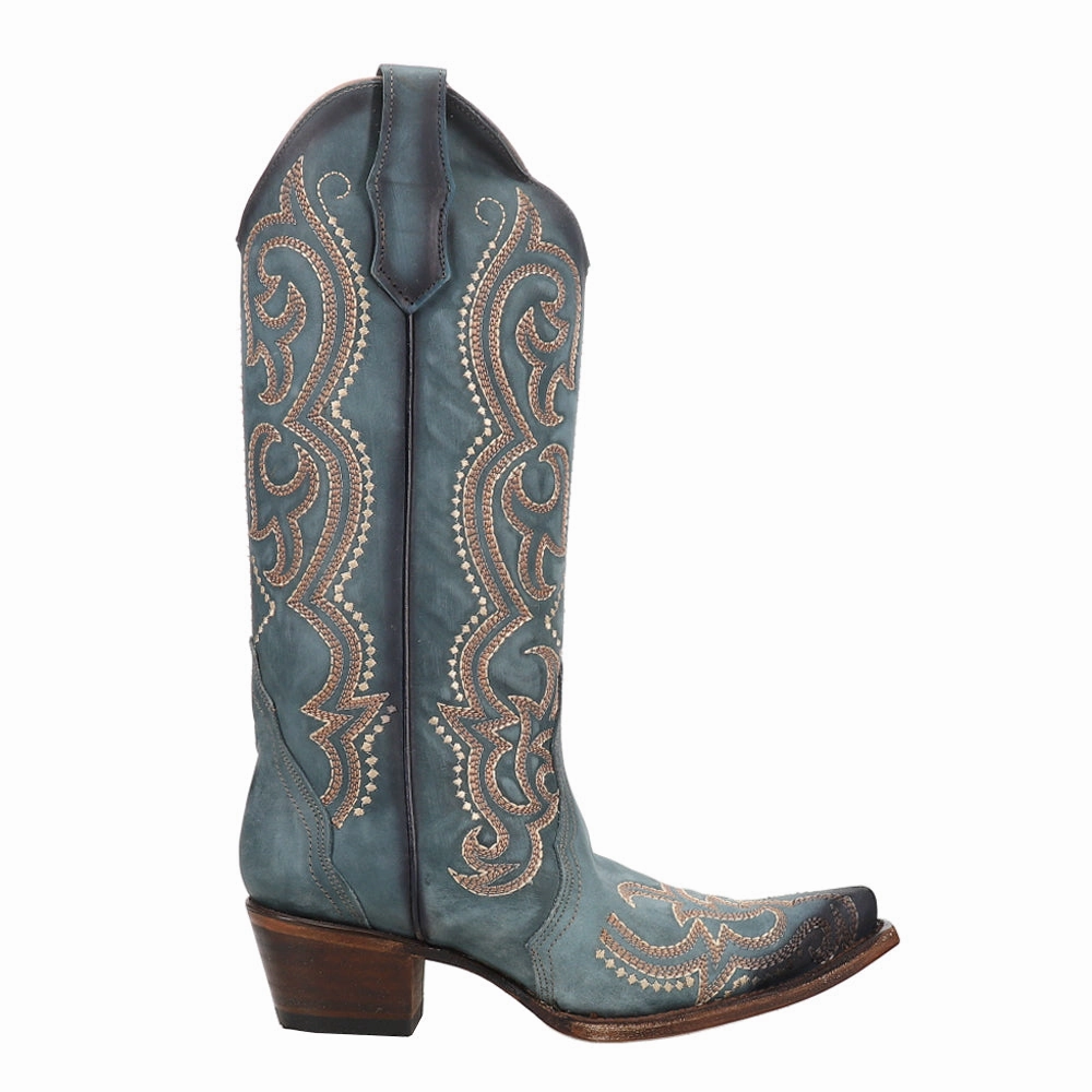 kids - specific functions Blue Jean Embroidered Snip Toe Cowboy Boots