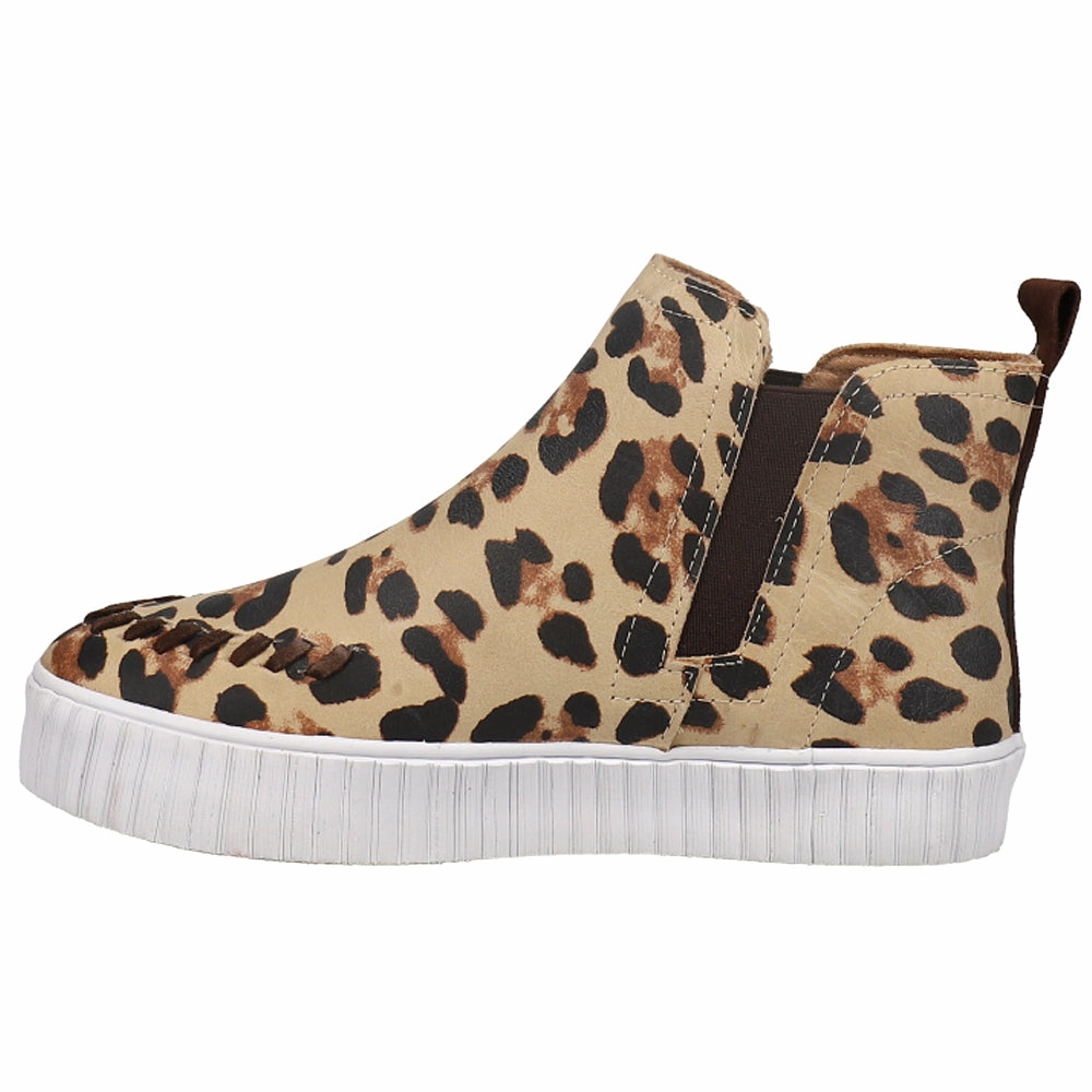High Traction Stylish Explorer Clean Silhouette Reba X Justin Broadway Leopard High Top Sneakers