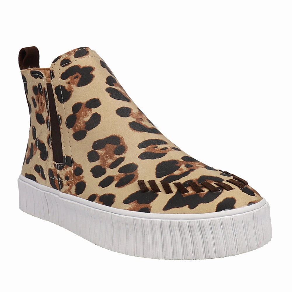 Ranch Wear Rugged Built Winter Walker Reba X Justin Broadway Leopard High Top Sneakers