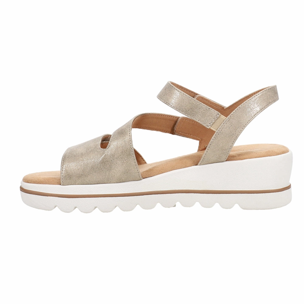 Shirley Metallic Strappy Wedge Sandals Airflow System Torsion Stability Bar