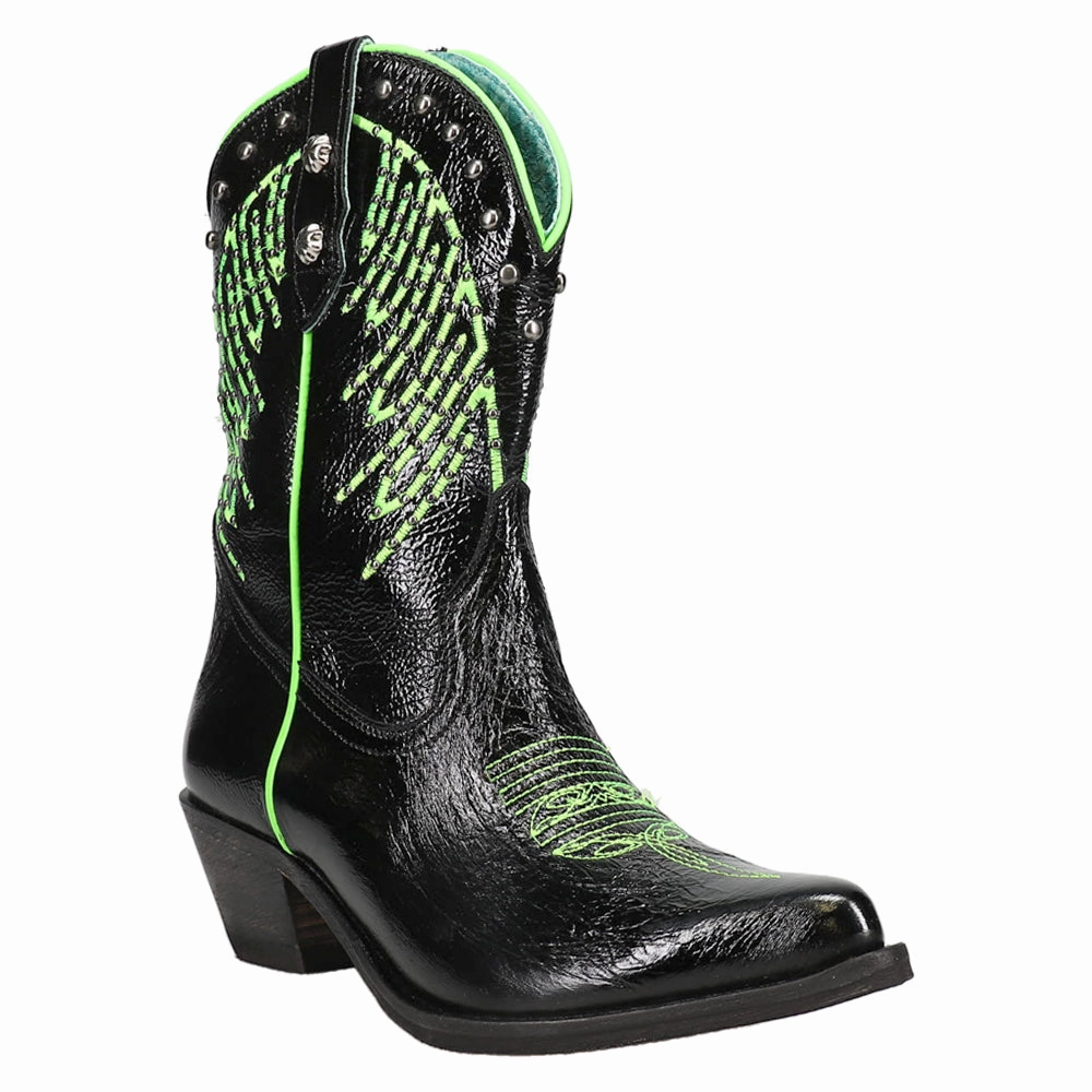Studded Embroidered Pointed Toe Cowboy Boots Multi Density Midsole