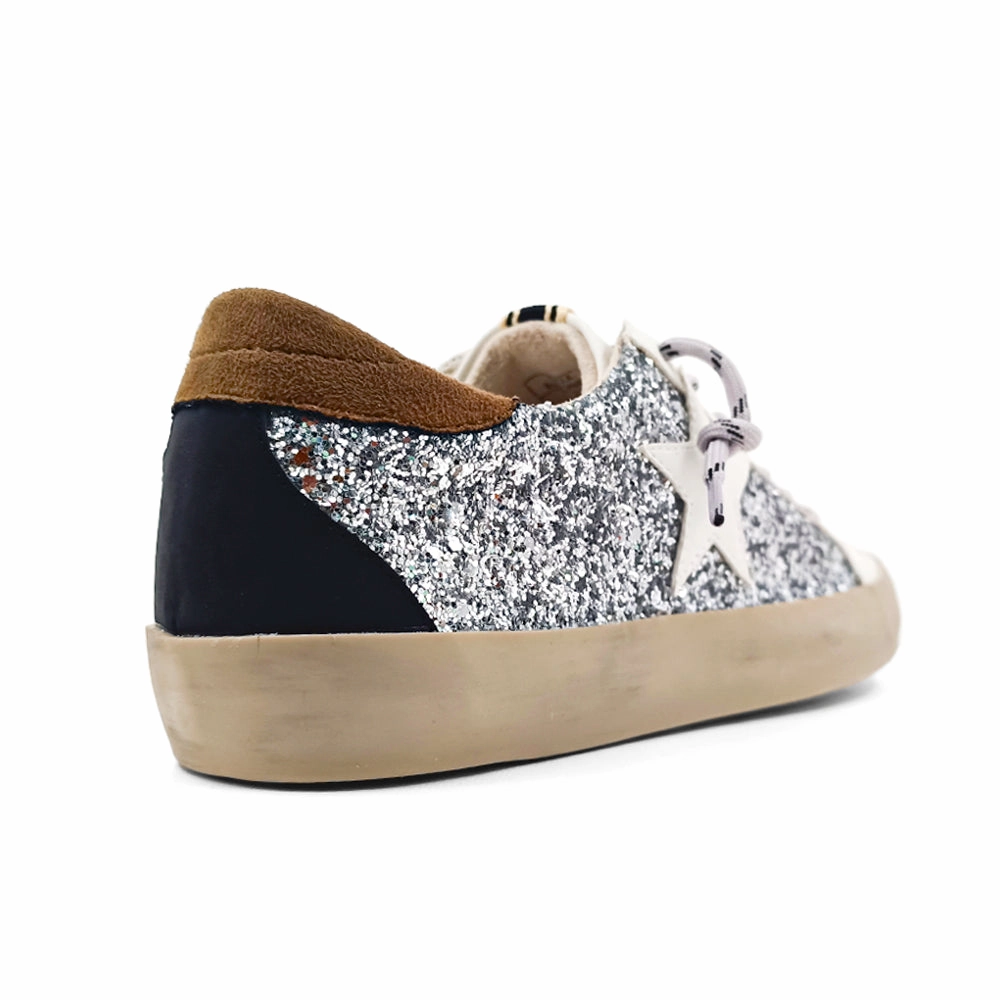 Exclusive traction Paula Glitter Lace Up Sneakers