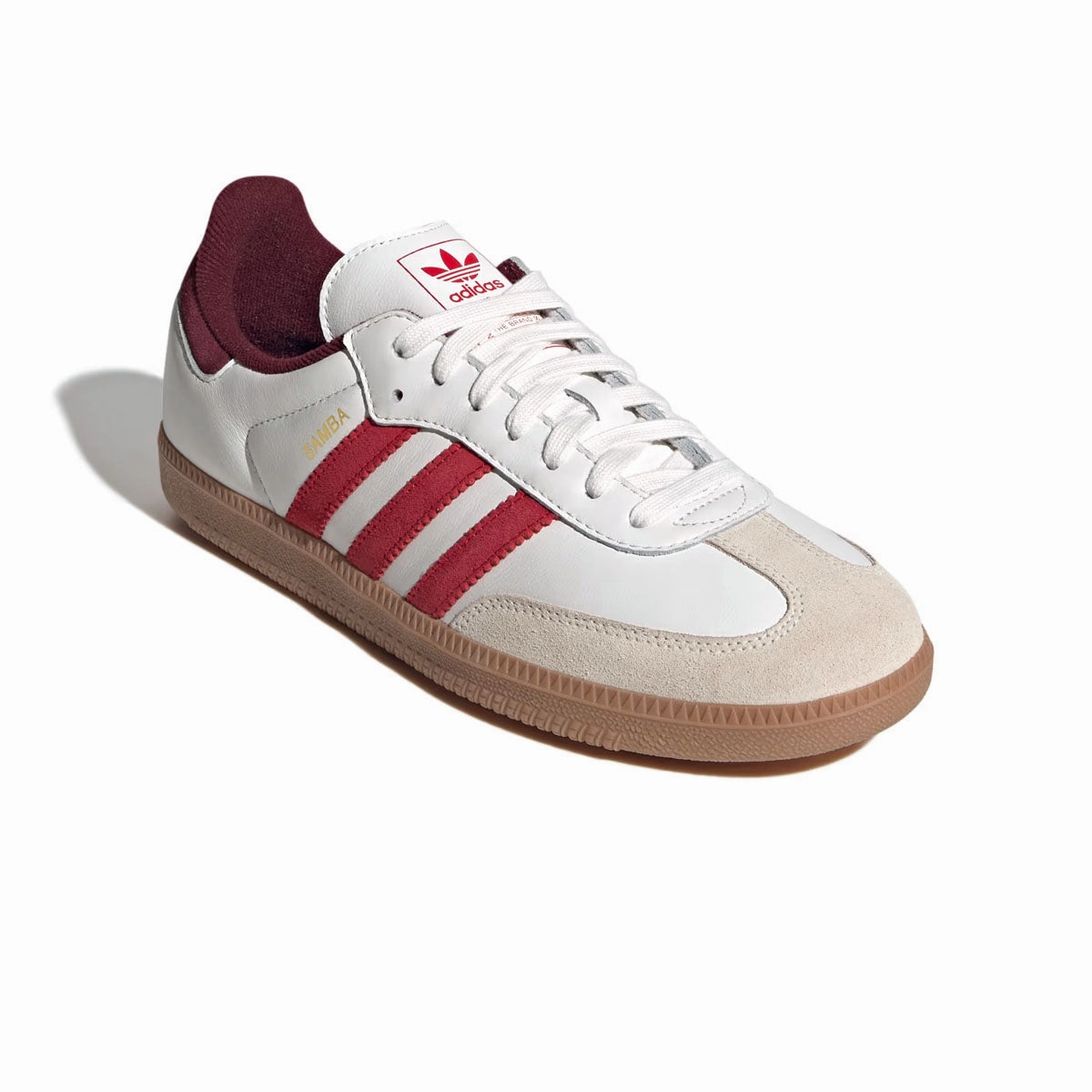 Samba OG 'Core White Better Scarlet' Structured performance Breathable Knit Upper