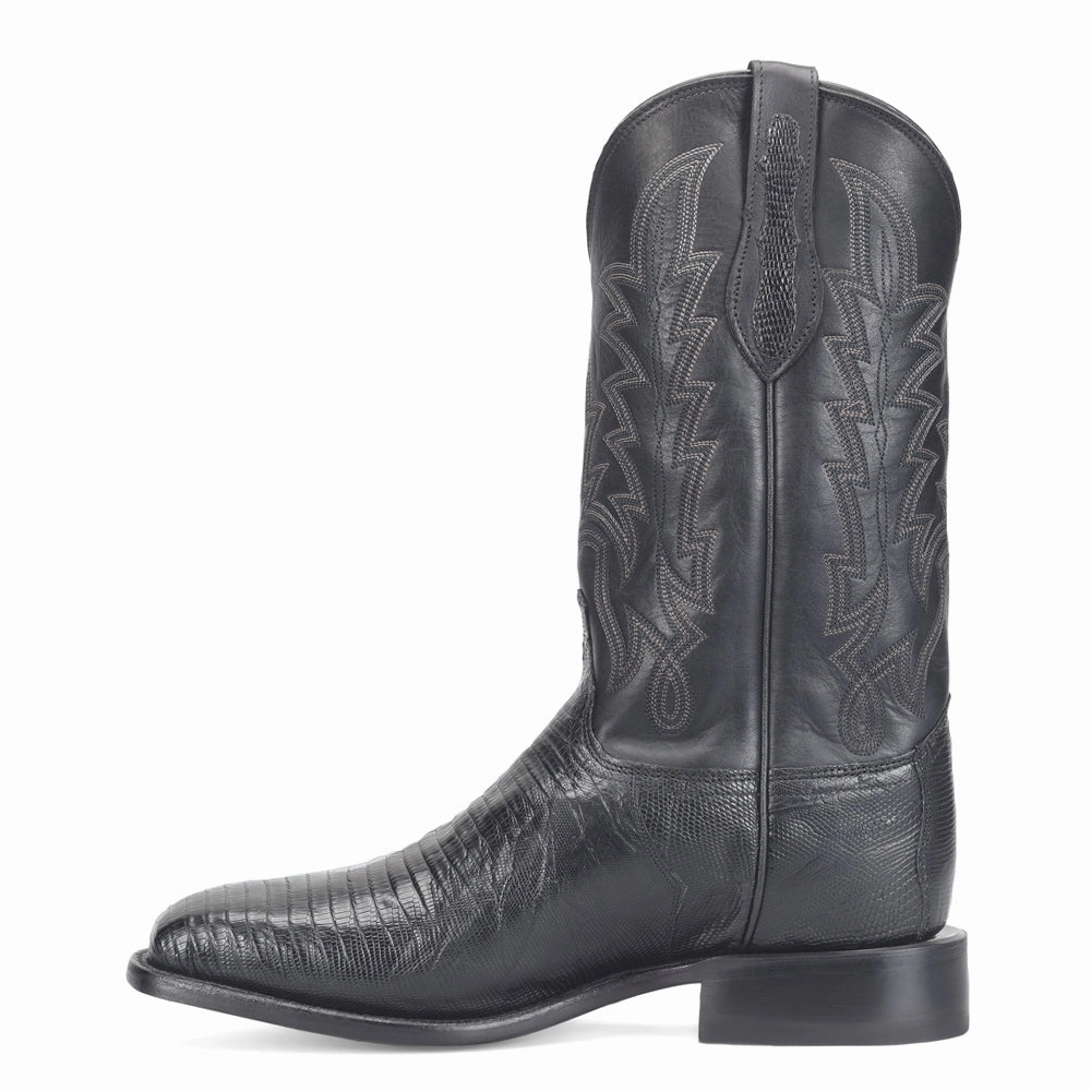 High Traction Urban Commute Reposado 12 Inch Lizard Square Toe Cowboy Boots