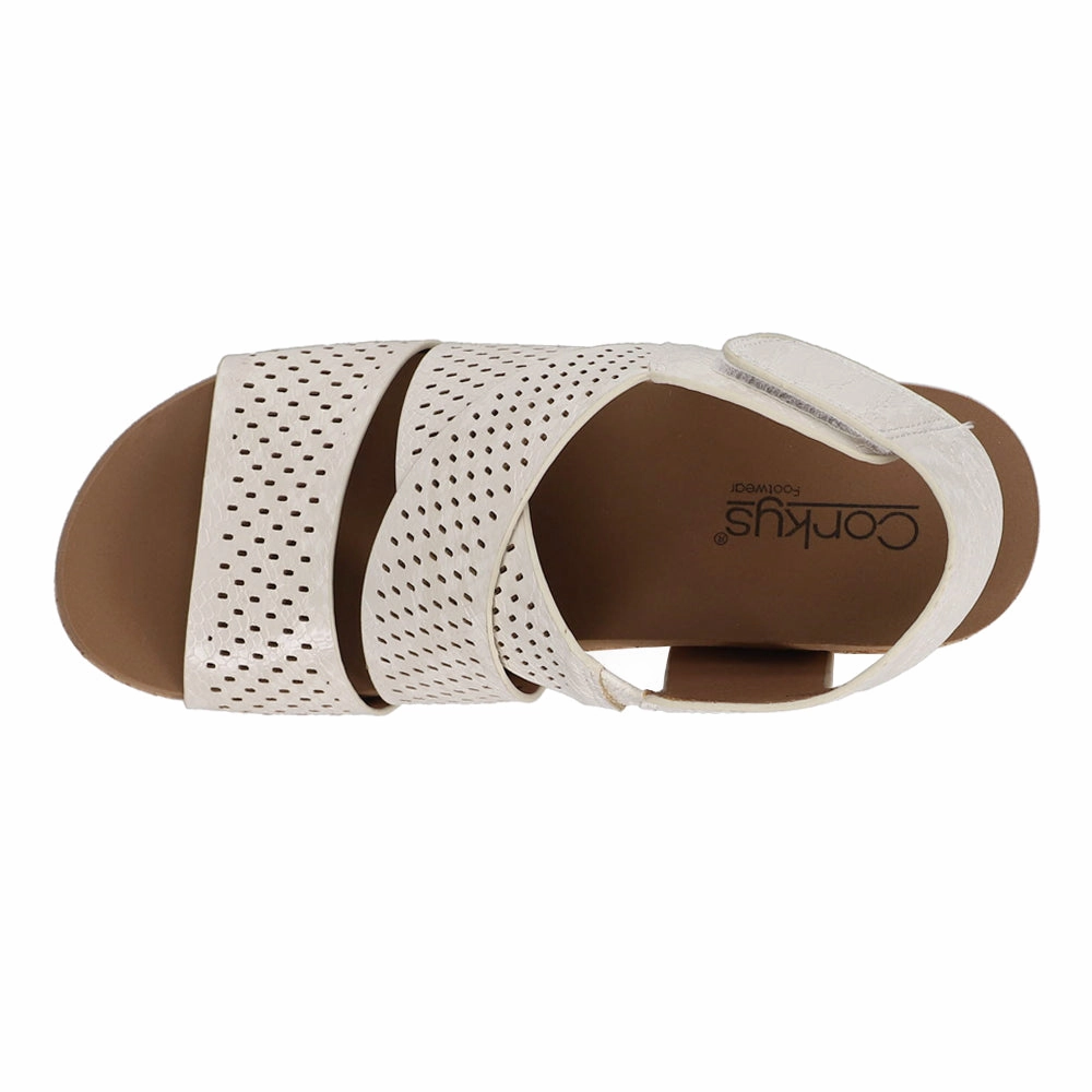 outsole - type toe - bumper Guilty Pleasure Snake Print Studded Wedge Slingback Sandals