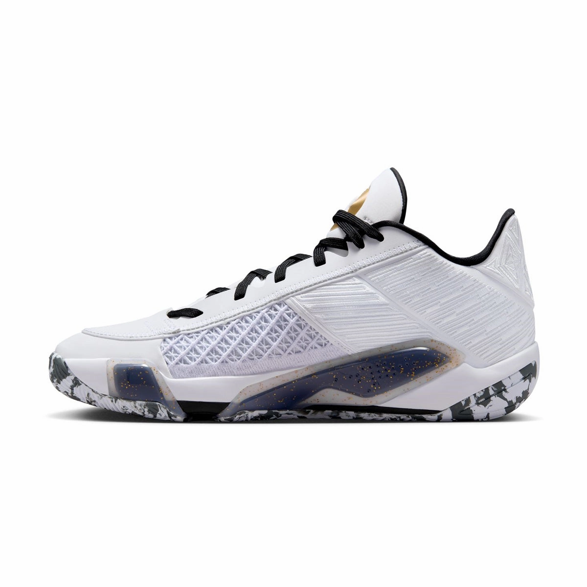 Air Jordan XXXVIII Low PF 'White Black' Elastic Collar Fit