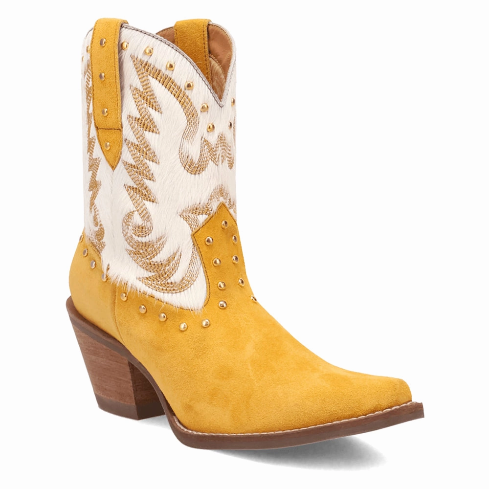 Temperature Regulating Fabric Rodeo Queen Embroidered Studded Snip Toe Pull On Cowboy Booties