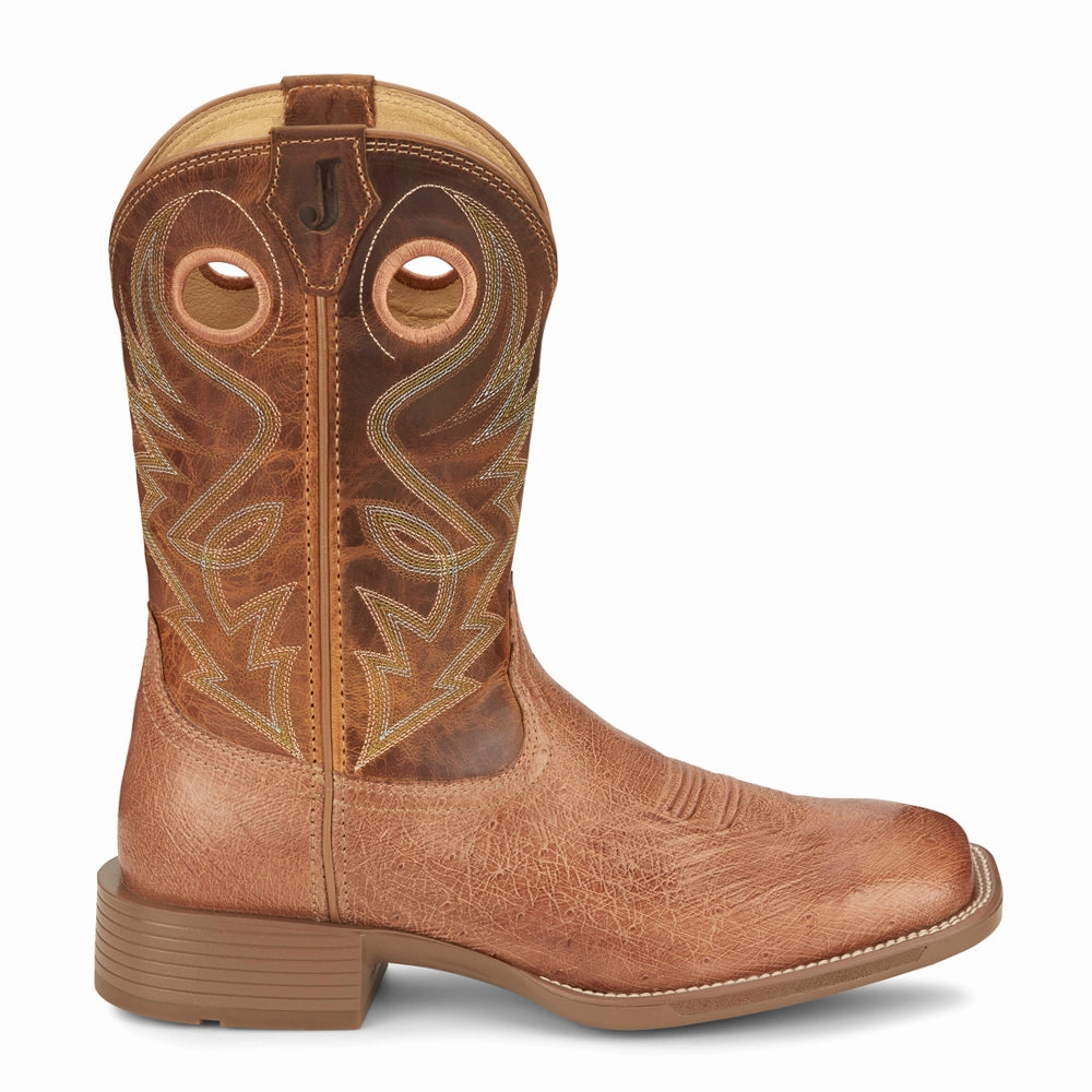 Rain Friendly Roswell 11 Inch Smooth Ostrich Square Toe Cowboy Boots