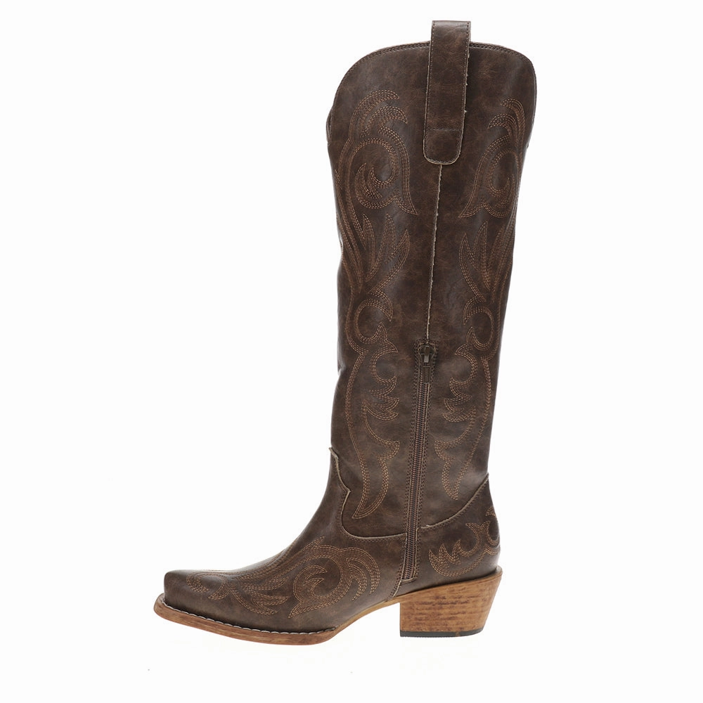 Ryder Embroidered Snip Toe Pull On Cowboy Boots boots Friction reduction