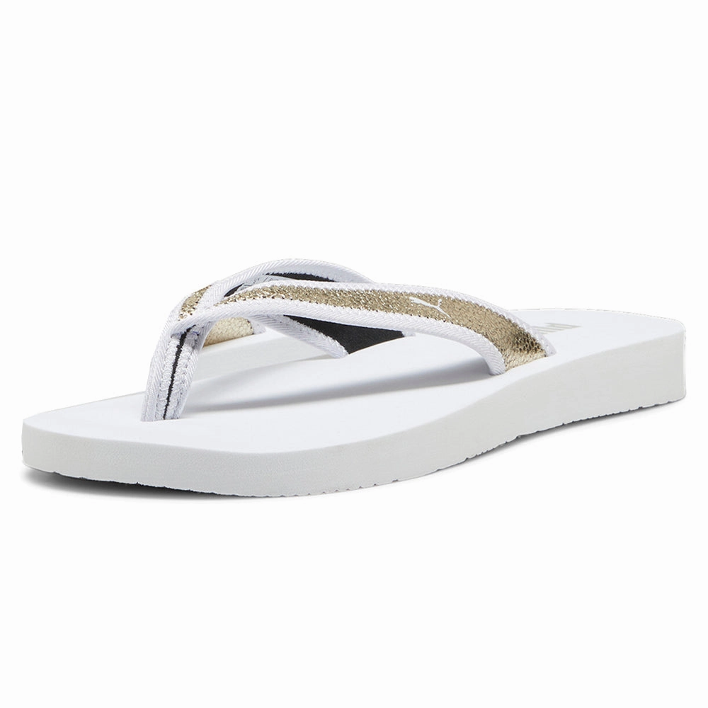Sandy Metallic Shine Flip Flops Traction pods