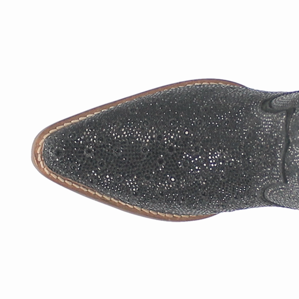 Silver Dollar Rhinestone Round Toe Pull On Cowboy Boots All-day arch support padding - type