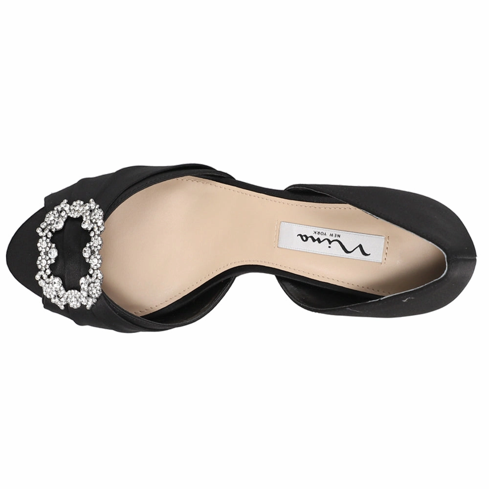 Corrine Rhinestone Peep Toe Evening Pumps dullest Elastic Collar
