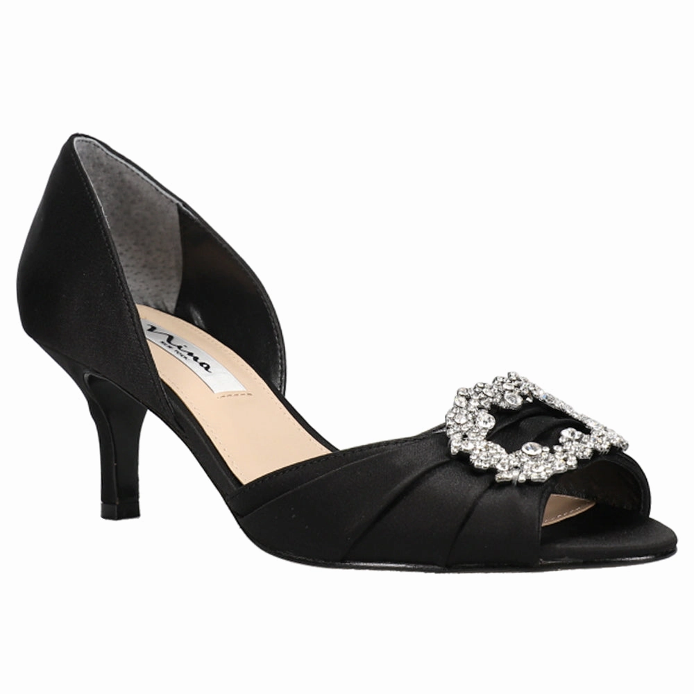 Mountain Corrine Rhinestone Peep Toe Evening Pumps