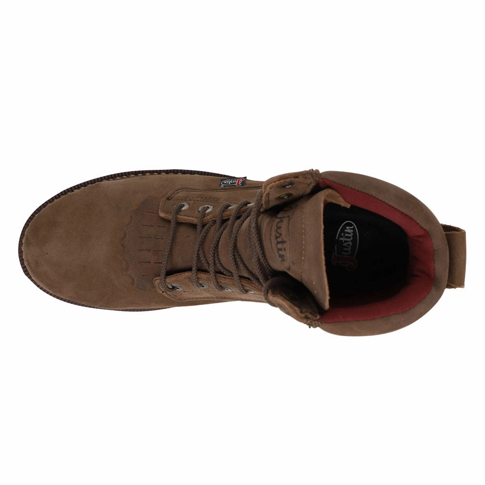 Rivot 8 Inch Waterproof Steel Toe Lace Up Work Boots Flexible Protective Gear Heavy Duty Structure