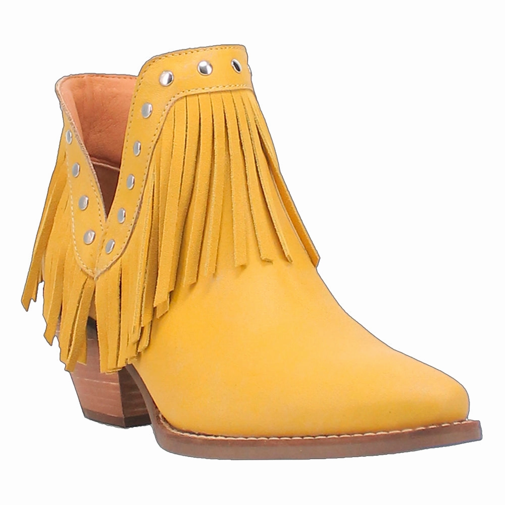 Fine N' Dandy Fringe Studded Snip Toe Cowboy Booties Neutral Motion Control Athletic materials