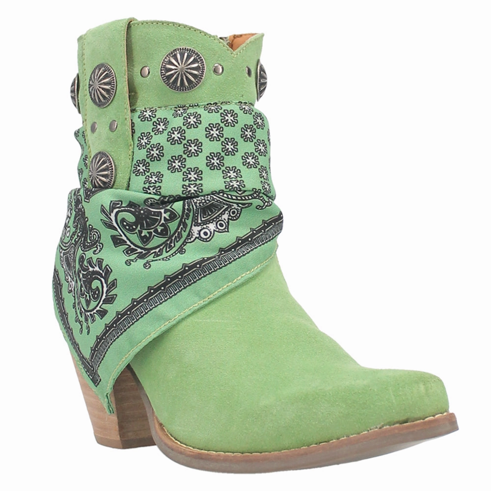 Bandida Paisley Studded Round Toe Cowboy Booties men - style Wide fit