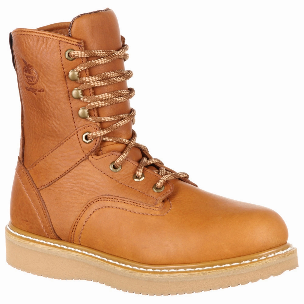 Wedge 8 Inch Electrical Steel Toe Work Boots Extra Cushion Footwear Tough Construction