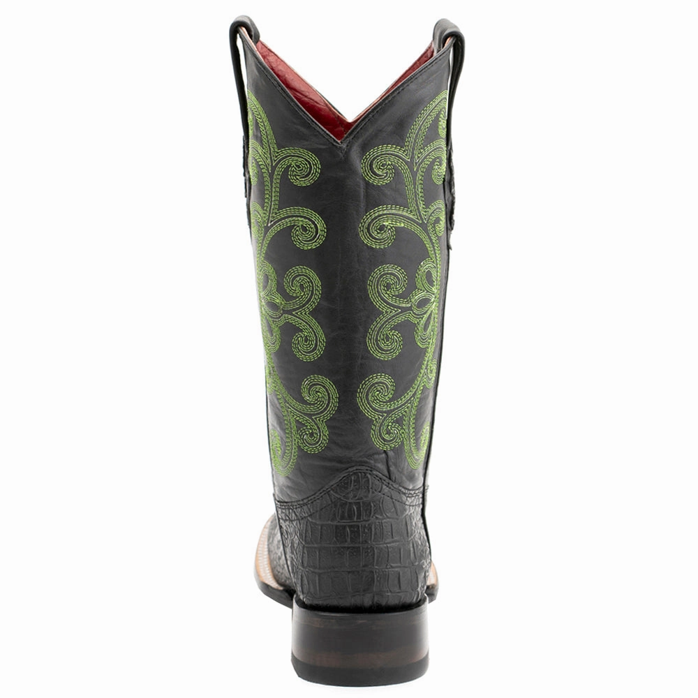 Urban breathability sporty - style Stampede Croco Print Square Toe Cowboy Boots