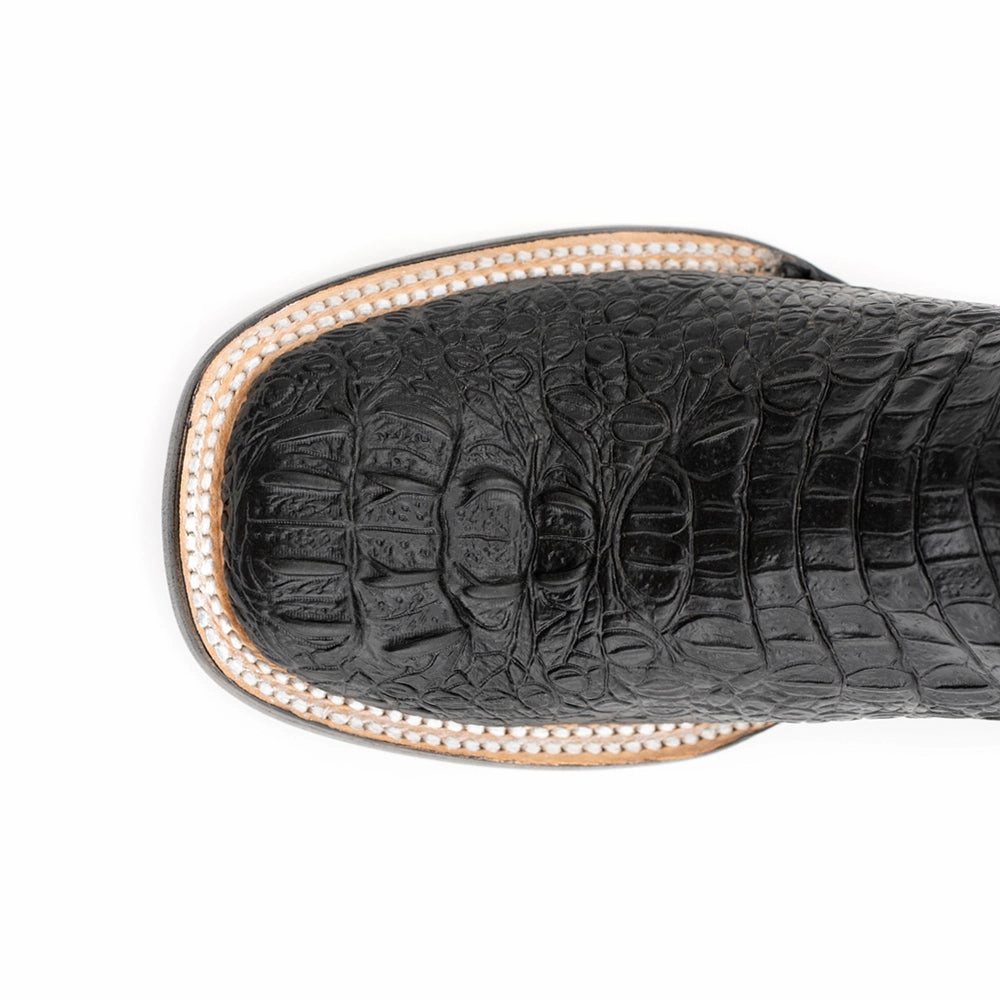 Stampede Croco Print Square Toe Cowboy Boots Easy - to - Clean