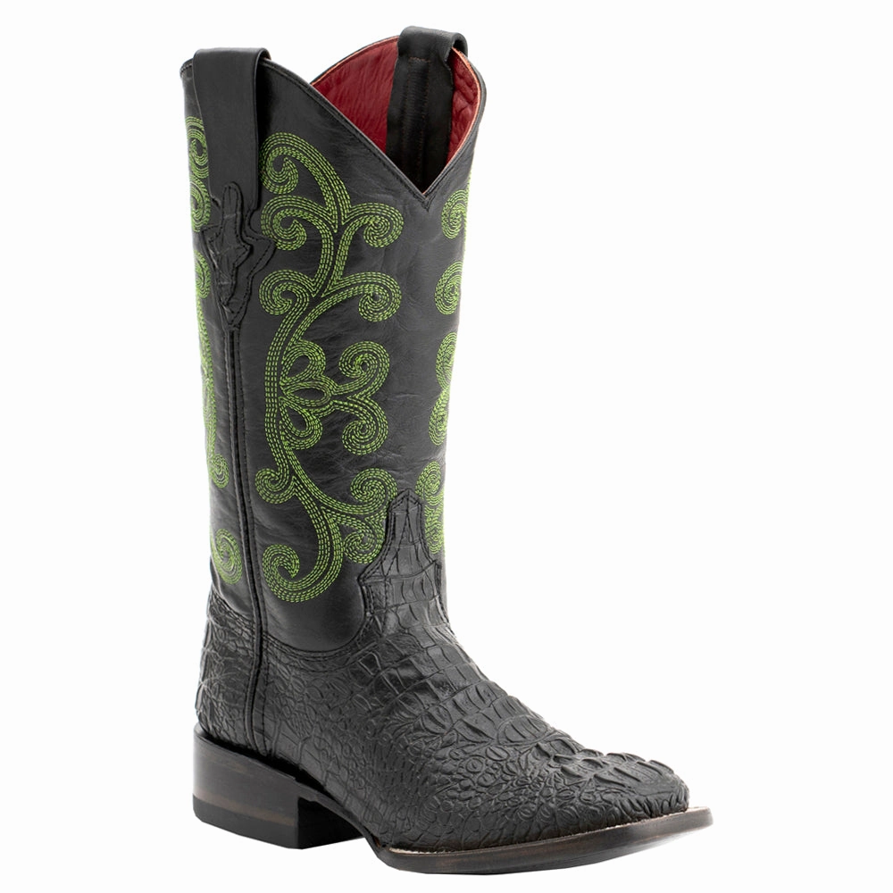 weekenders Durable touch Stampede Croco Print Square Toe Cowboy Boots