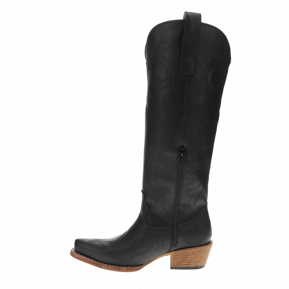 insulated Ryder Embroidered Snip Toe Pull On Cowboy Boots