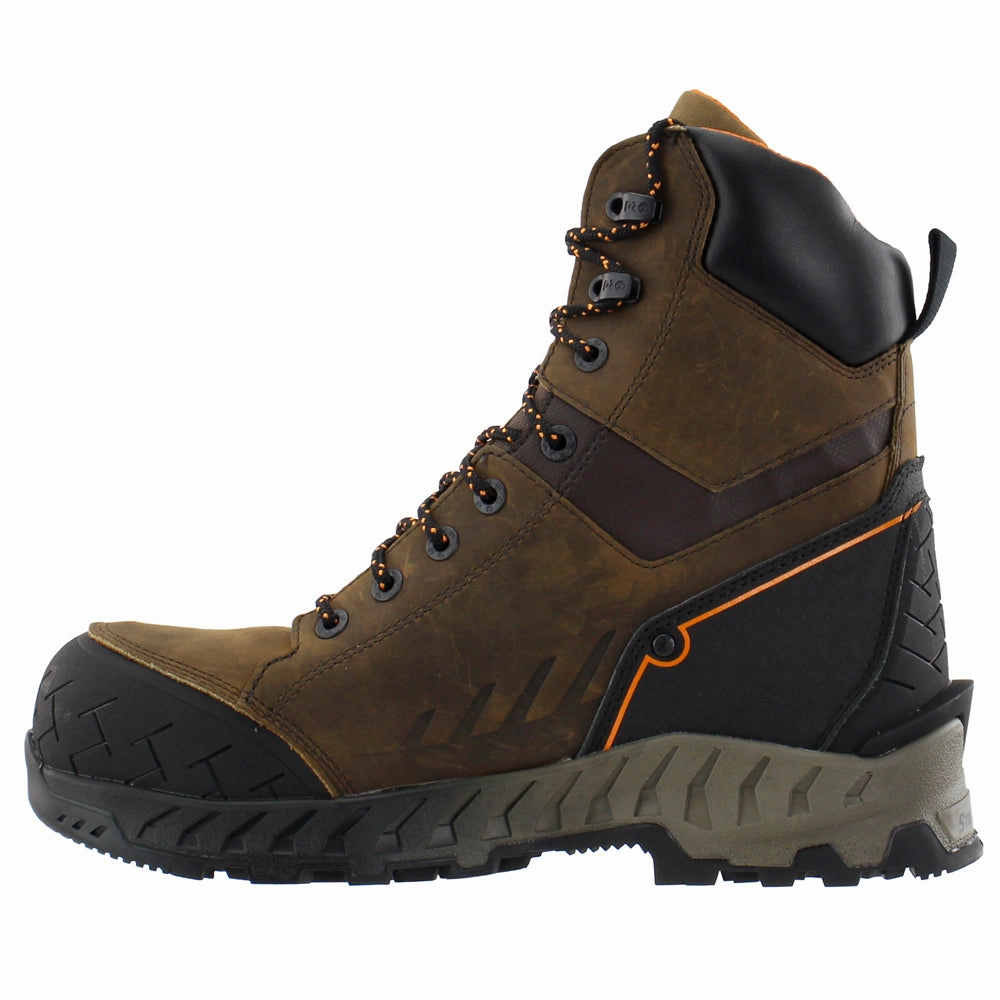 Summit 8 Inch Waterproof Composite Toe Work Boots Slip Protection Footwear Heavy Duty Traction