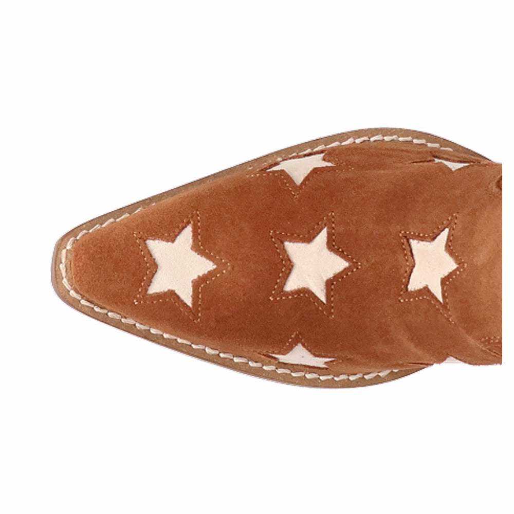 Super Star Fringe Tooled Inlay Snip Toe Cowboy Boots Breathable mesh